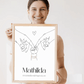 Personalisiertes Geburtsposter mit Namen & Geburtsdaten – optional mit originalem Geburtsband Little Mathilda Little Mathilda Poster
