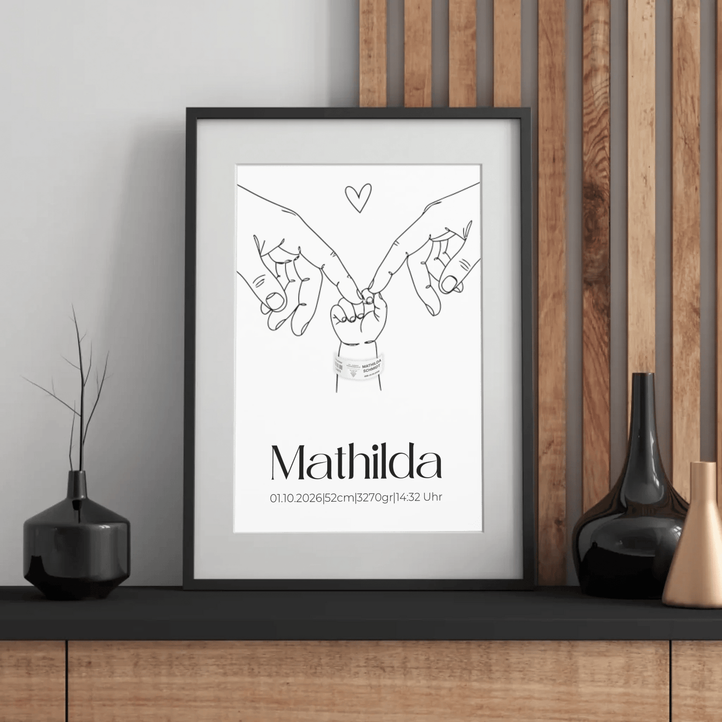 Personalisiertes Namensposter zur Geburt – stilvolles Baby Poster für Mädchen und Jungen