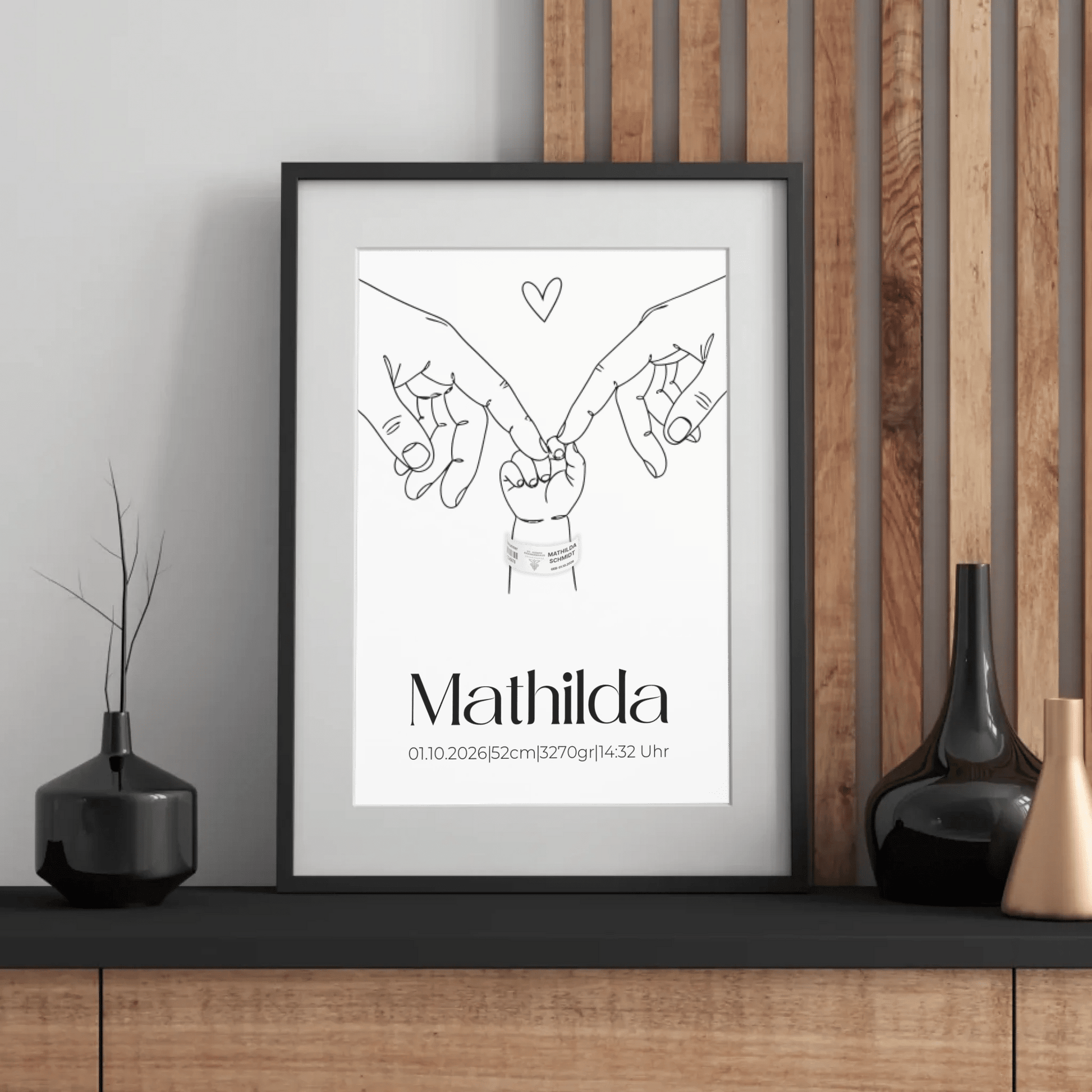 Personalisiertes Namensposter zur Geburt – stilvolles Baby Poster für Mädchen und Jungen