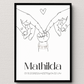 Personalisiertes Geburtsposter mit Namen & Geburtsdaten – optional mit originalem Geburtsband Little Mathilda Little Mathilda Poster