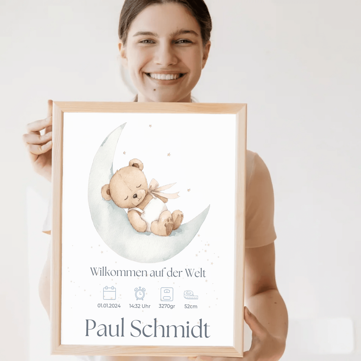 Personalisiertes Geburtsposter mit Namen & Geburtsdaten - „Willkommen auf der Welt“ Little Mathilda Little Mathilda Poster