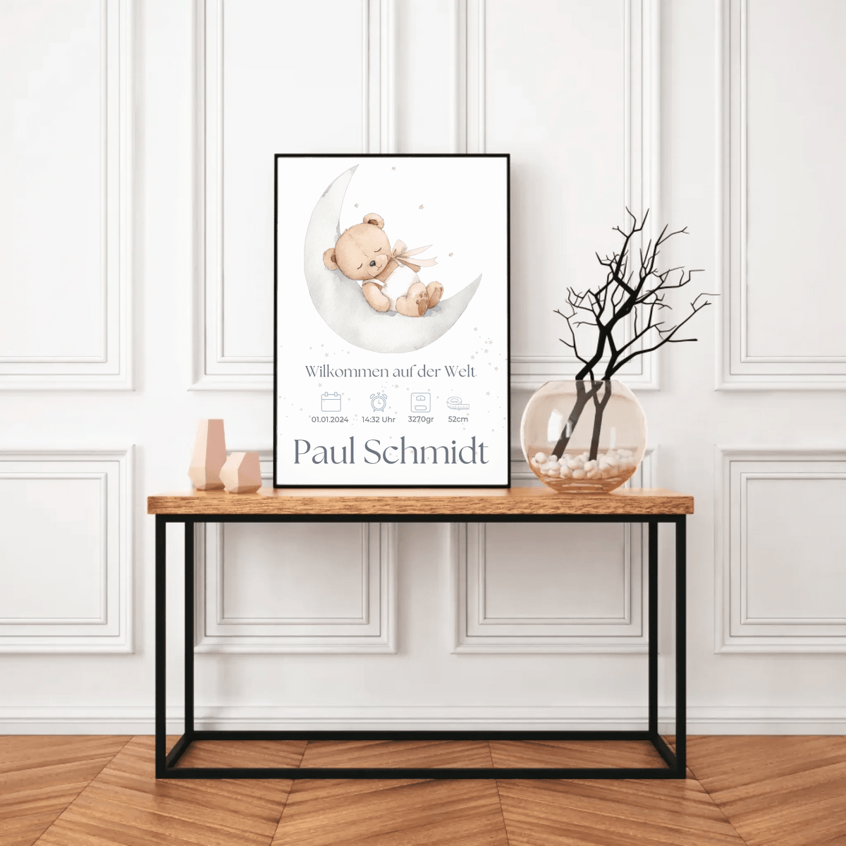 Personalisiertes Geburtsposter mit Namen & Geburtsdaten - „Willkommen auf der Welt“ Little Mathilda Little Mathilda Poster