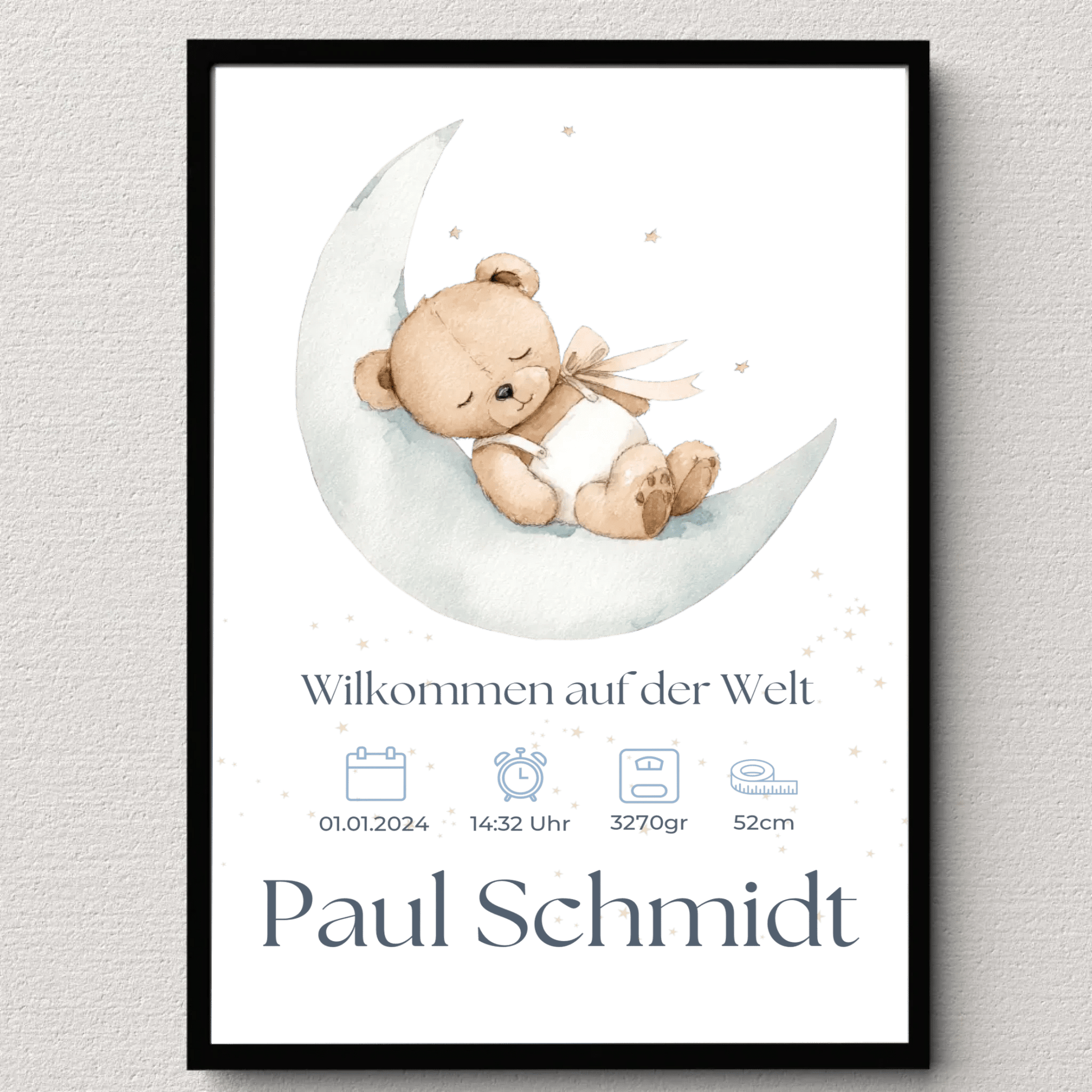 Personalisiertes Geburtsposter mit Namen & Geburtsdaten - „Willkommen auf der Welt“ Little Mathilda Little Mathilda Poster