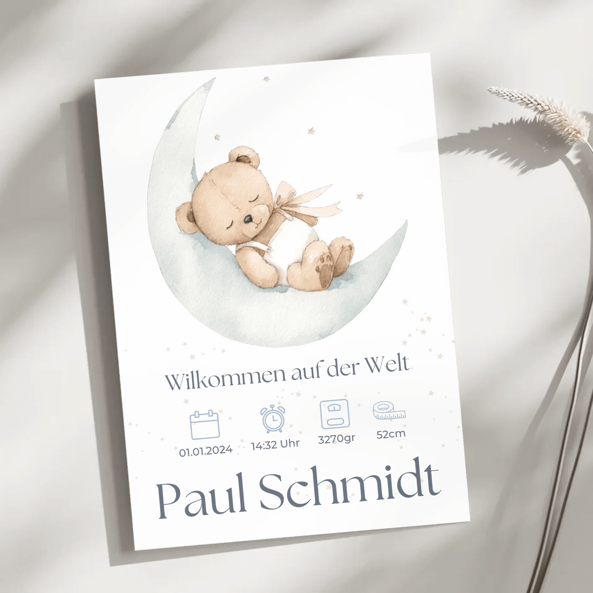 Personalisiertes Geburtsposter mit Namen & Geburtsdaten - „Willkommen auf der Welt“ Little Mathilda Little Mathilda Poster