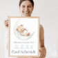 Minimalistisches Geburtsposter mit Line Art Hände Motiv – personalisiertes Baby Poster von Little Mathilda