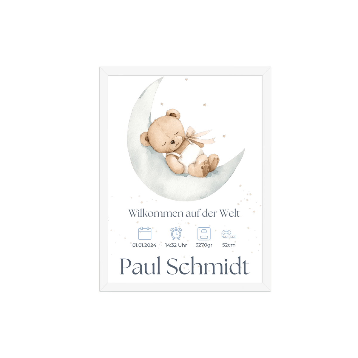 Personalisiertes Geburtsposter mit Namen & Geburtsdaten - „Willkommen auf der Welt“ Little Mathilda Little Mathilda Poster