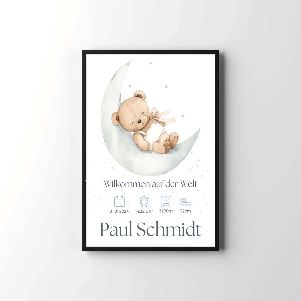 Personalisiertes Geburtsposter mit Namen & Geburtsdaten - „Willkommen auf der Welt“ Little Mathilda Little Mathilda Poster