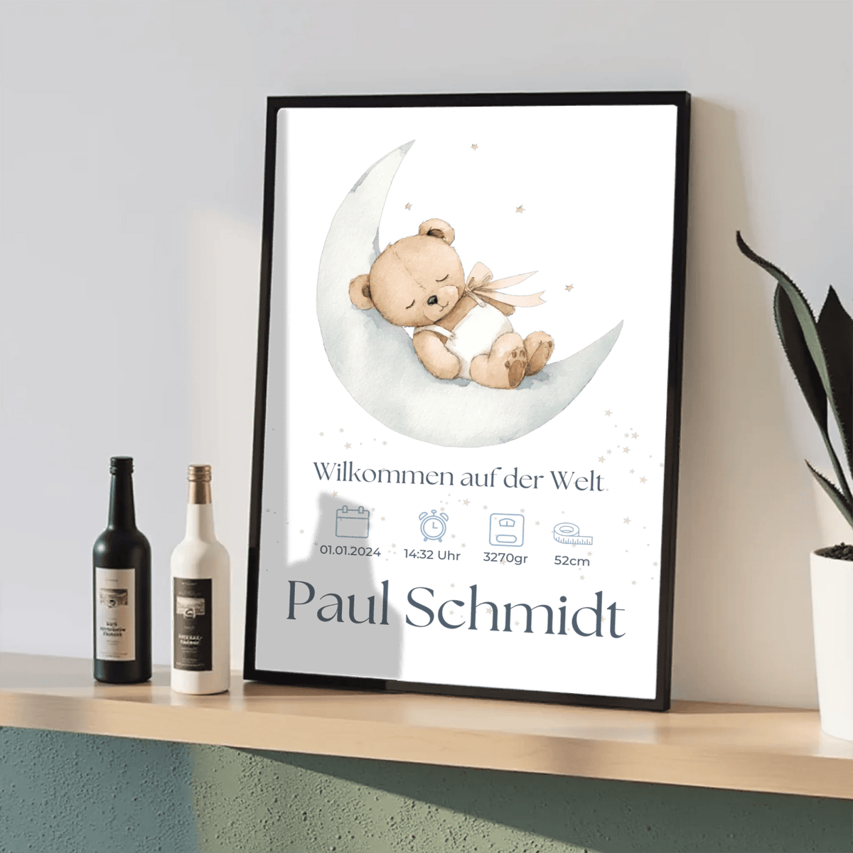 Personalisiertes Geburtsposter mit Namen & Geburtsdaten - „Willkommen auf der Welt“ Little Mathilda Little Mathilda Poster
