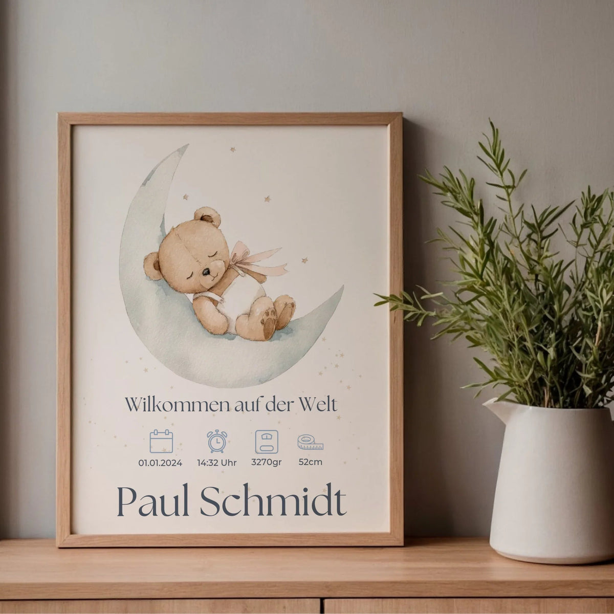 Personalisiertes Geburtsposter mit Namen & Geburtsdaten - „Willkommen auf der Welt“ Little Mathilda Little Mathilda Poster