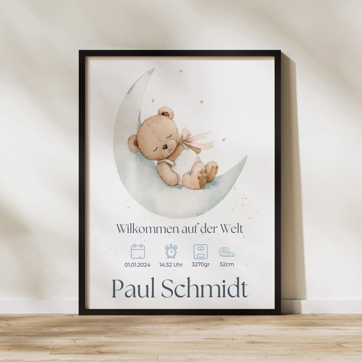 Personalisiertes Geburtsposter mit Namen & Geburtsdaten - „Willkommen auf der Welt“ Little Mathilda Little Mathilda Poster