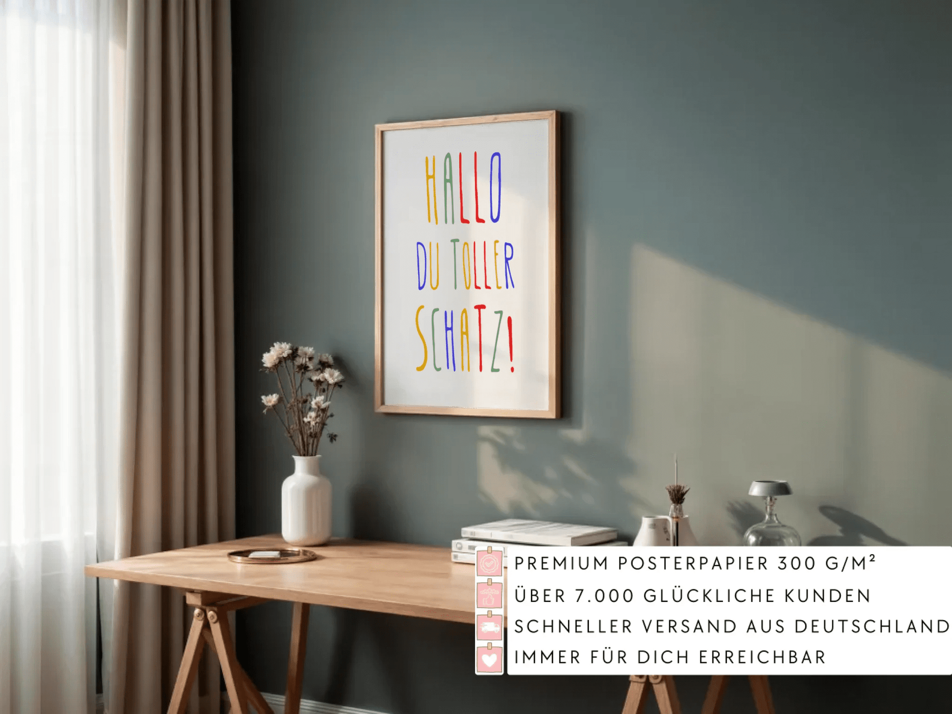 Personalisiertes Geburtsposter mit Wunschtext - buntes Poster zur Geburt fürs Babyzimmer Little Mathilda Little Mathilda Poster
