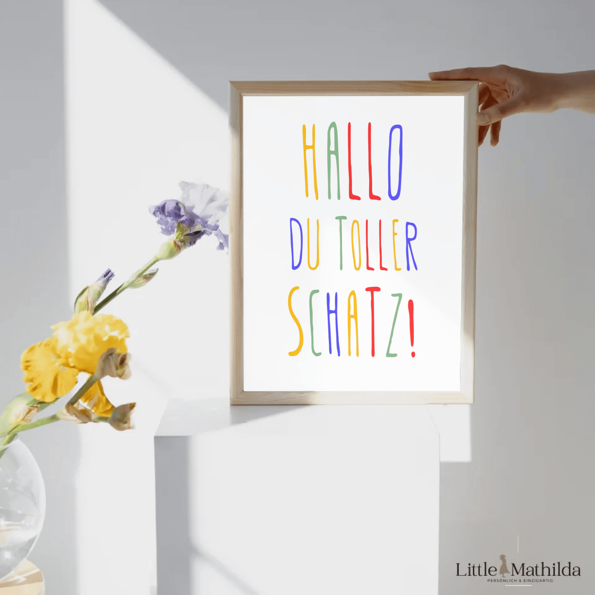 Personalisiertes Geburtsposter mit Wunschtext - buntes Poster zur Geburt fürs Babyzimmer Little Mathilda Little Mathilda Poster