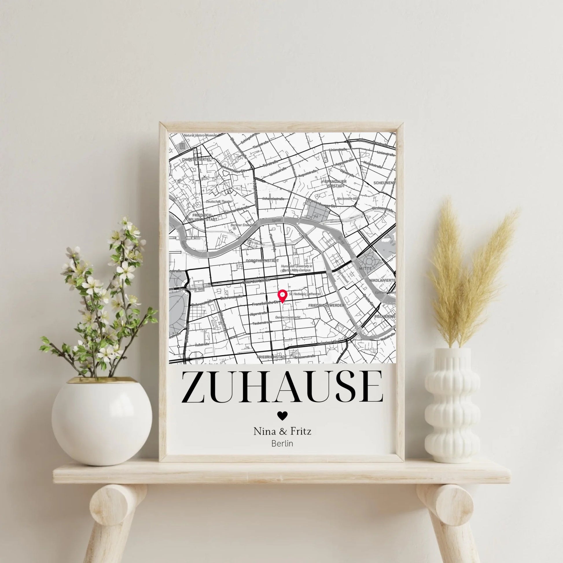 Personalisiertes Geschenk zum Einzug: Zuhause Poster mit Koordinaten Little Mathilda Little Mathilda Poster