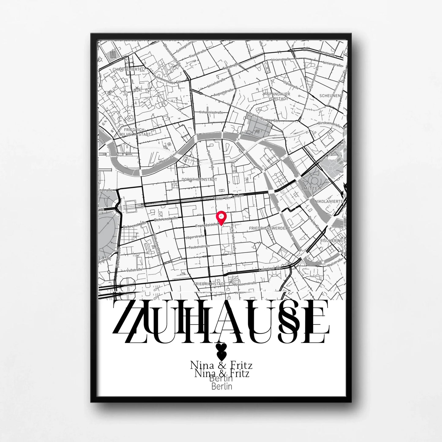 Personalisiertes Geschenk zum Einzug: Zuhause Poster mit Koordinaten Little Mathilda Little Mathilda Poster