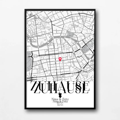 Personalisiertes Geschenk zum Einzug: Zuhause Poster mit Koordinaten Little Mathilda Little Mathilda Poster