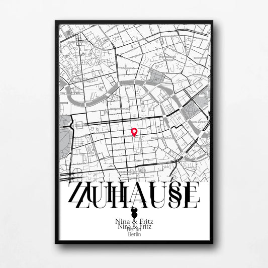 Personalisiertes Geschenk zum Einzug: Zuhause Poster mit Koordinaten Little Mathilda Little Mathilda Poster