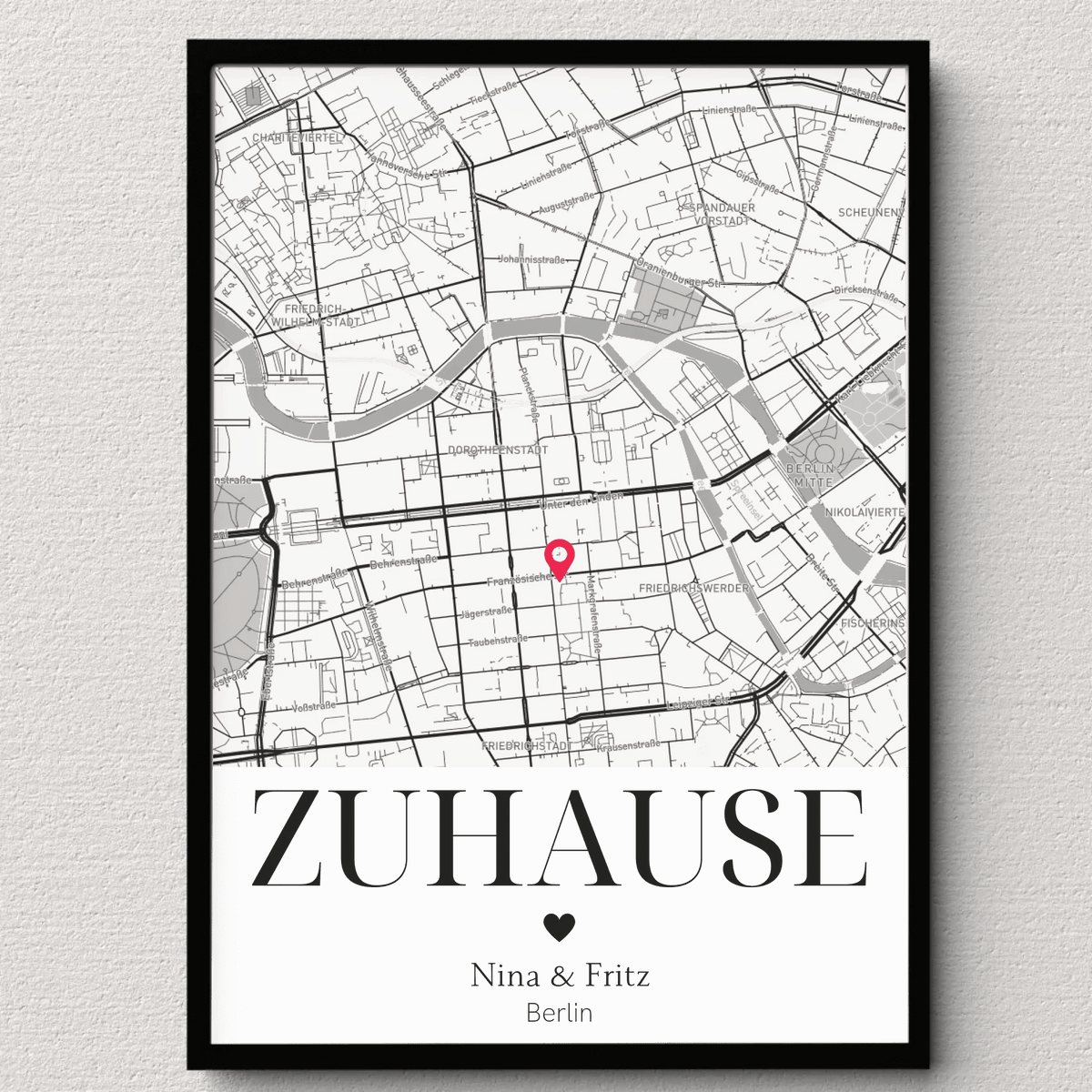 Personalisiertes Geschenk zum Einzug: Zuhause Poster mit Koordinaten Little Mathilda Little Mathilda Poster