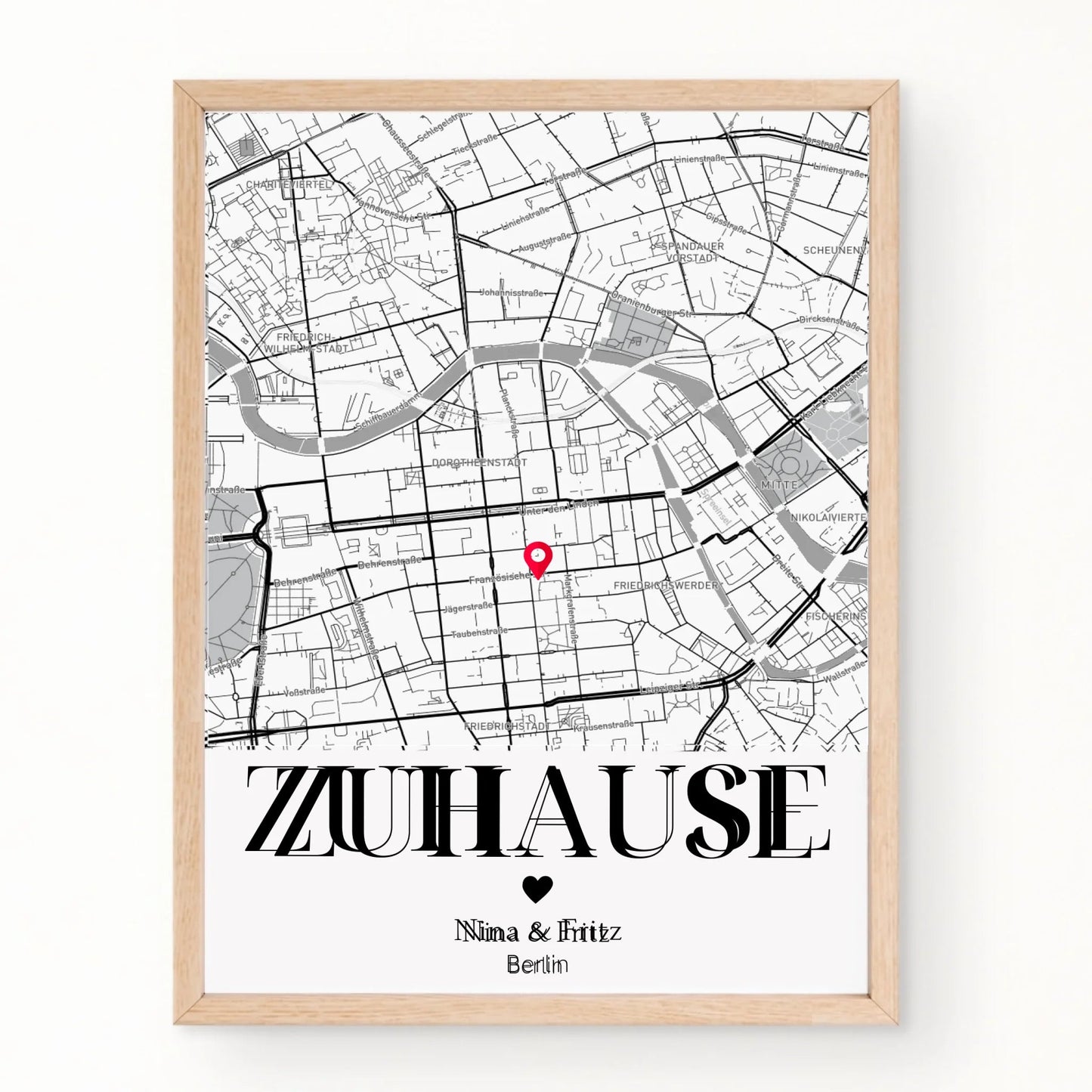 Personalisiertes Geschenk zum Einzug: Zuhause Poster mit Koordinaten Little Mathilda Little Mathilda Poster
