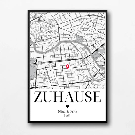 Personalisiertes Geschenk zum Einzug: Zuhause Poster mit Koordinaten Little Mathilda Little Mathilda Poster