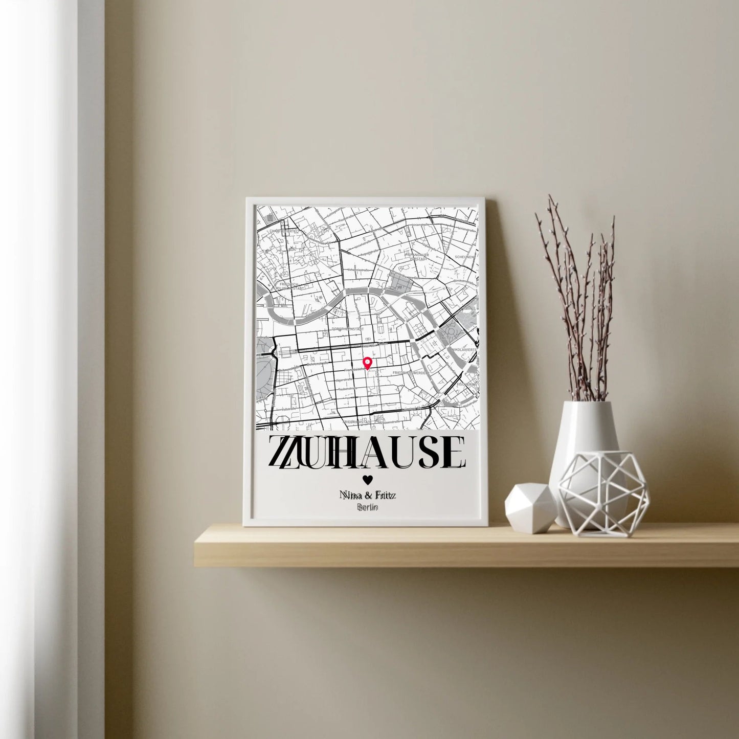 Personalisiertes Geschenk zum Einzug: Zuhause Poster mit Koordinaten Little Mathilda Little Mathilda Poster