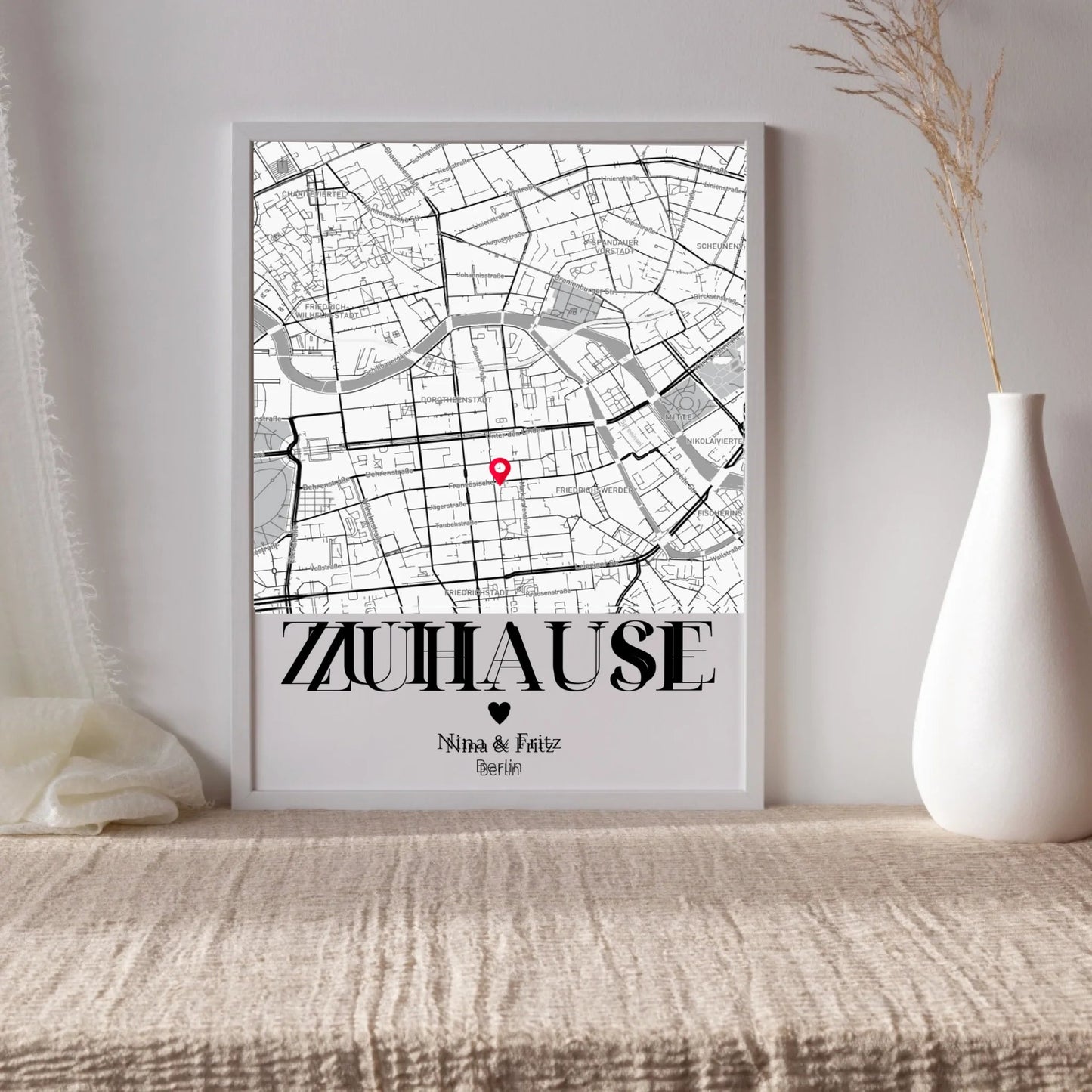 Personalisiertes Geschenk zum Einzug: Zuhause Poster mit Koordinaten Little Mathilda Little Mathilda Poster