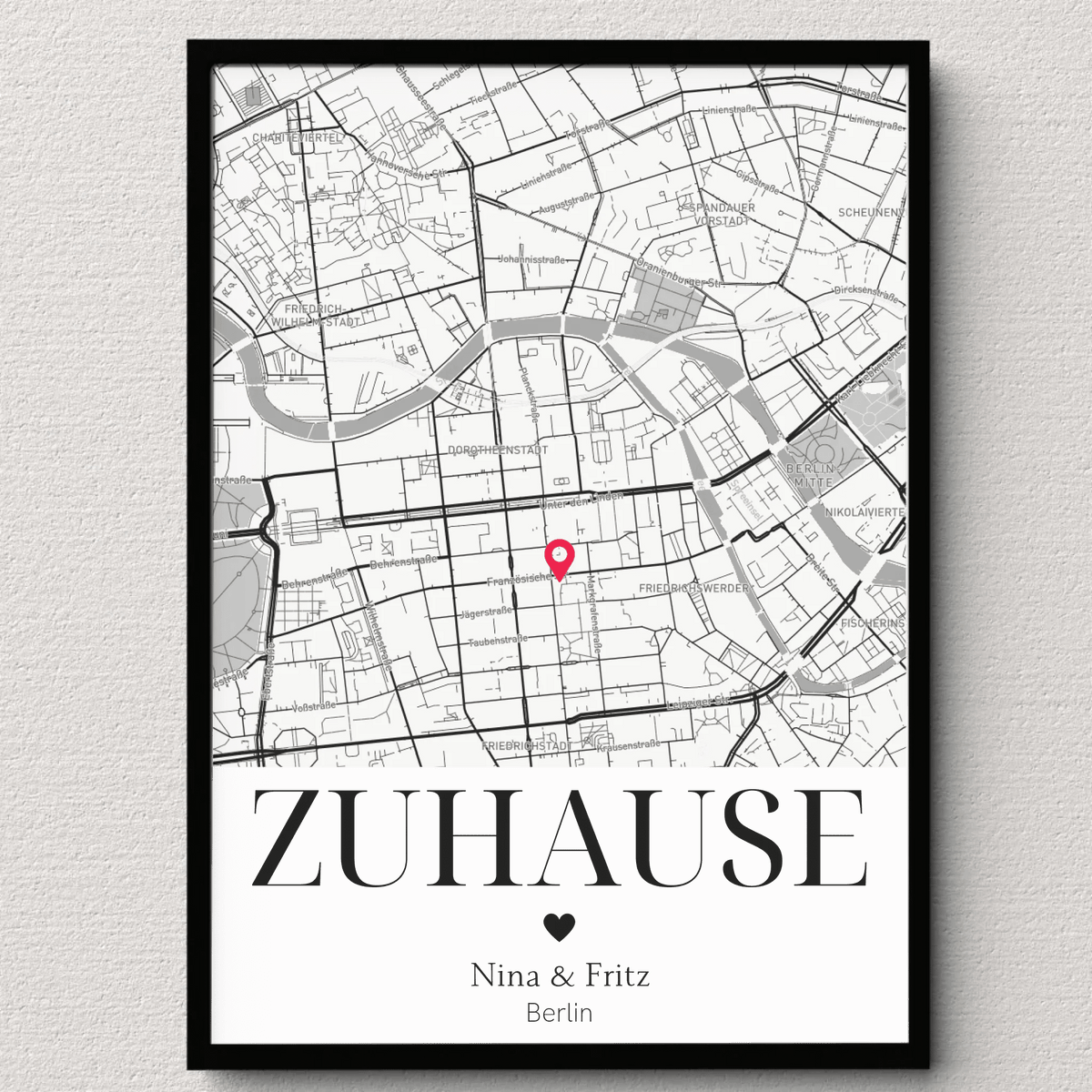 Personalisiertes Geschenk zum Einzug: Zuhause Poster mit Koordinaten Little Mathilda Little Mathilda Poster