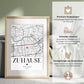 Personalisiertes Geschenk zum Einzug: Zuhause Poster mit Koordinaten Little Mathilda Little Mathilda Poster