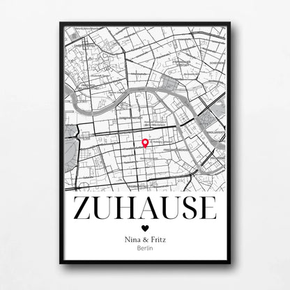 Personalisiertes Geschenk zum Einzug: Zuhause Poster mit Koordinaten Little Mathilda Little Mathilda Poster