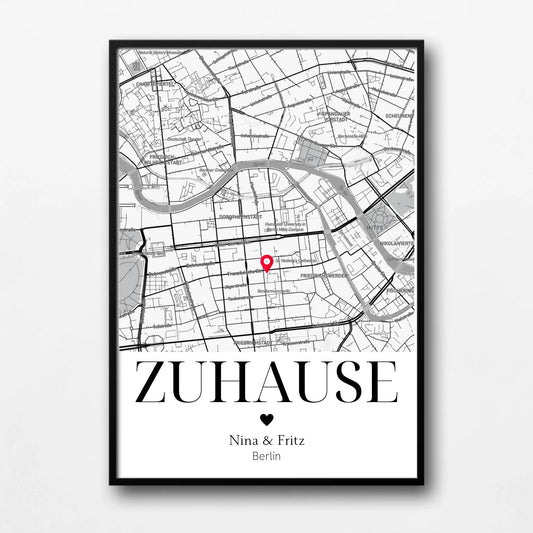 Personalisiertes Geschenk zum Einzug: Zuhause Poster mit Koordinaten Little Mathilda Little Mathilda Poster
