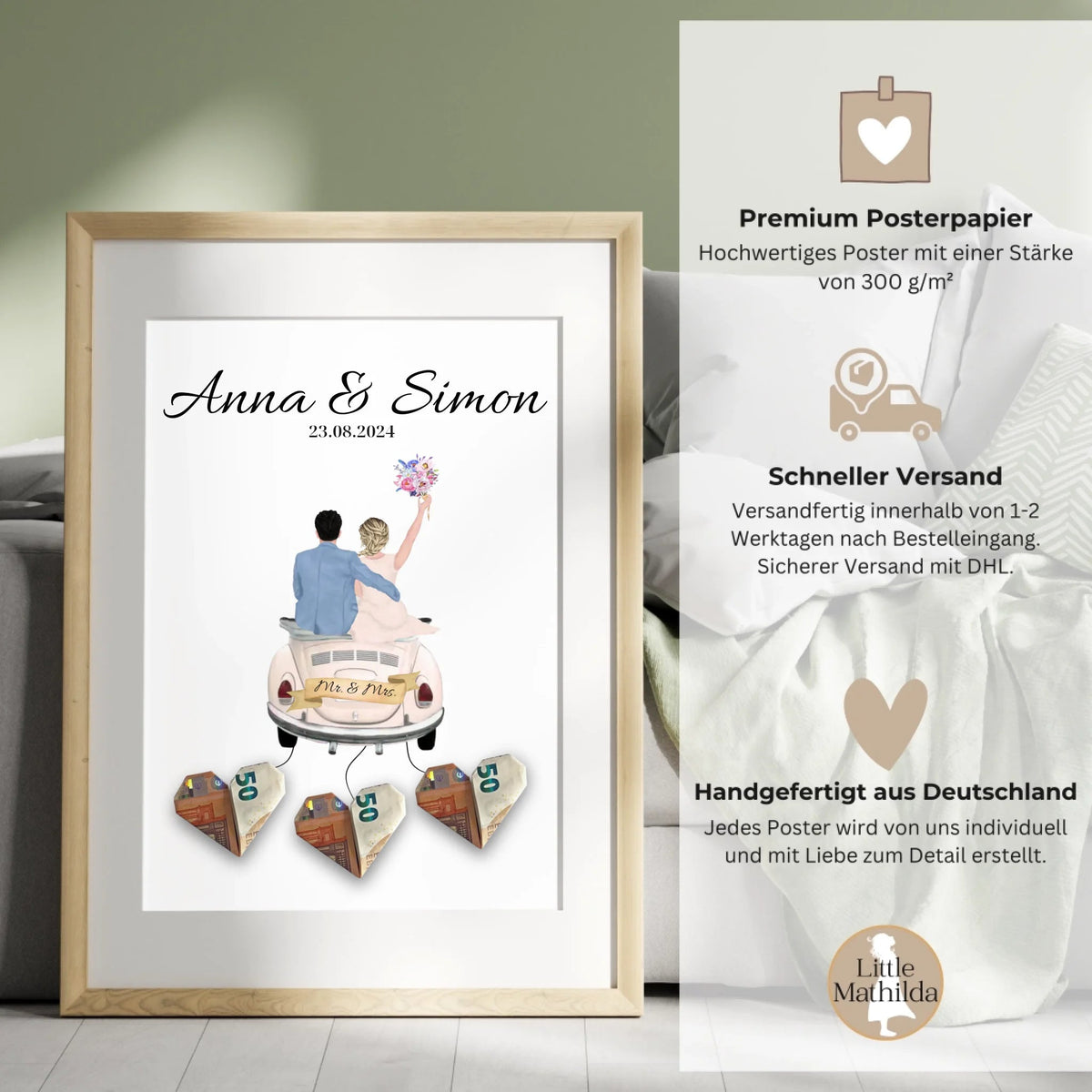 Personalisiertes Hochzeitsposter als Geldgeschenk Little Mathilda Little Mathilda Poster