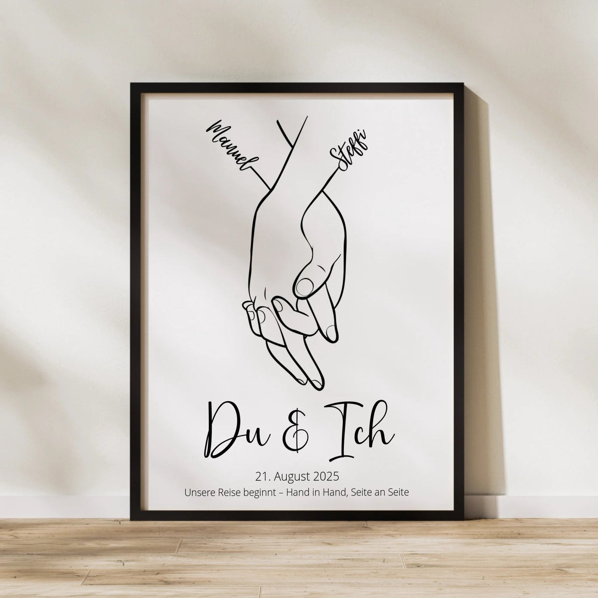 Personalisiertes Hochzeitsposter: Hand in Hand - Du & Ich Little Mathilda Little Mathilda Poster