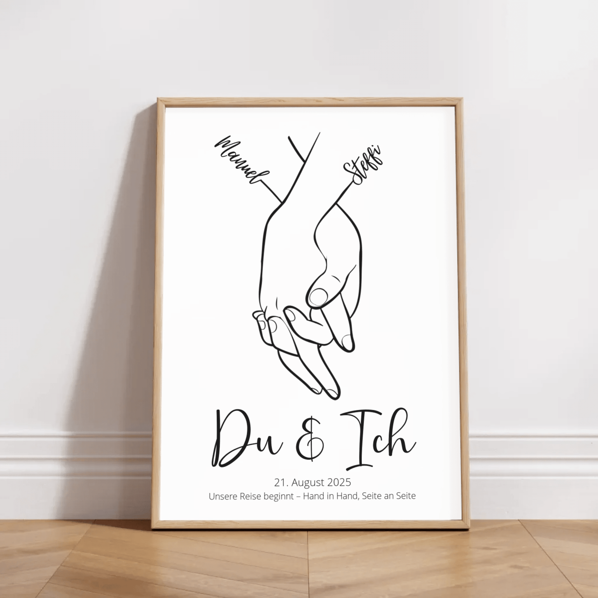 Personalisiertes Hochzeitsposter: Hand in Hand - Du & Ich Little Mathilda Little Mathilda Poster
