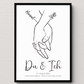 Personalisiertes Hochzeitsposter: Hand in Hand - Du & Ich Little Mathilda Little Mathilda Poster