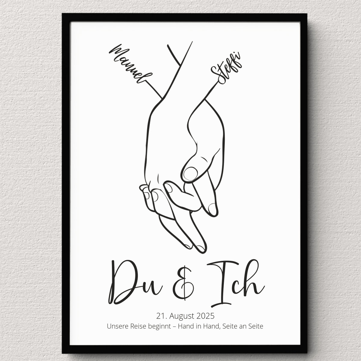 Personalisiertes Hochzeitsposter: Hand in Hand - Du & Ich Little Mathilda Little Mathilda Poster