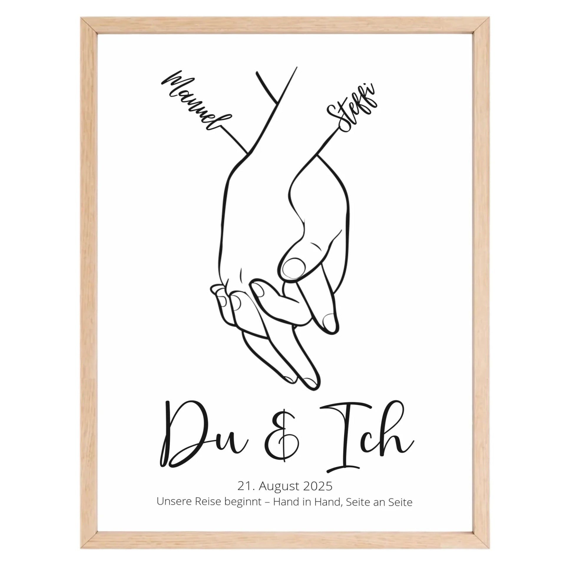 Personalisiertes Hochzeitsposter: Hand in Hand - Du & Ich Little Mathilda Little Mathilda Poster