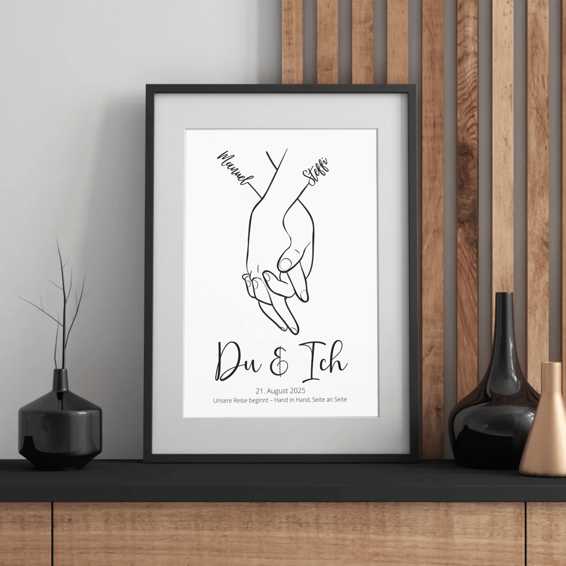 Personalisiertes Hochzeitsposter: Hand in Hand - Du & Ich Little Mathilda Little Mathilda Poster