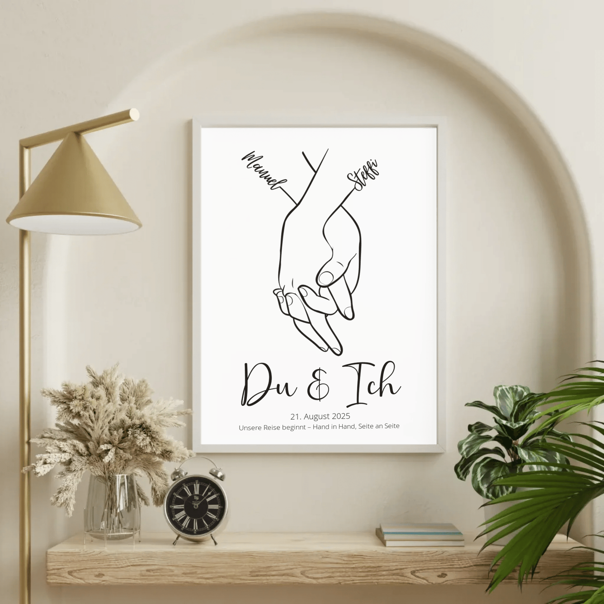 Personalisiertes Geschenk zur Hochzeit – Du & Ich Poster mit Handzeichnung und individuellem Hochzeitsdatum