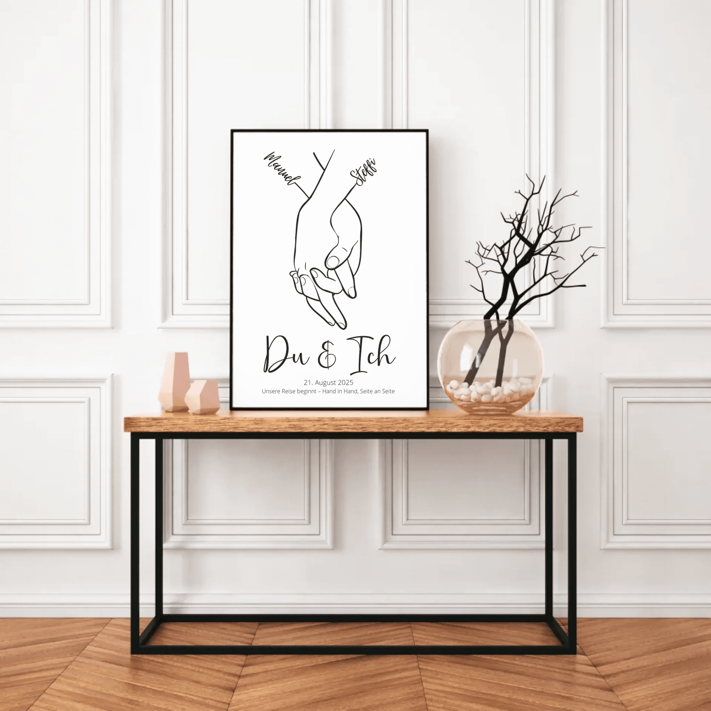 Personalisiertes Hochzeitsposter: Hand in Hand - Du & Ich Little Mathilda Little Mathilda Poster