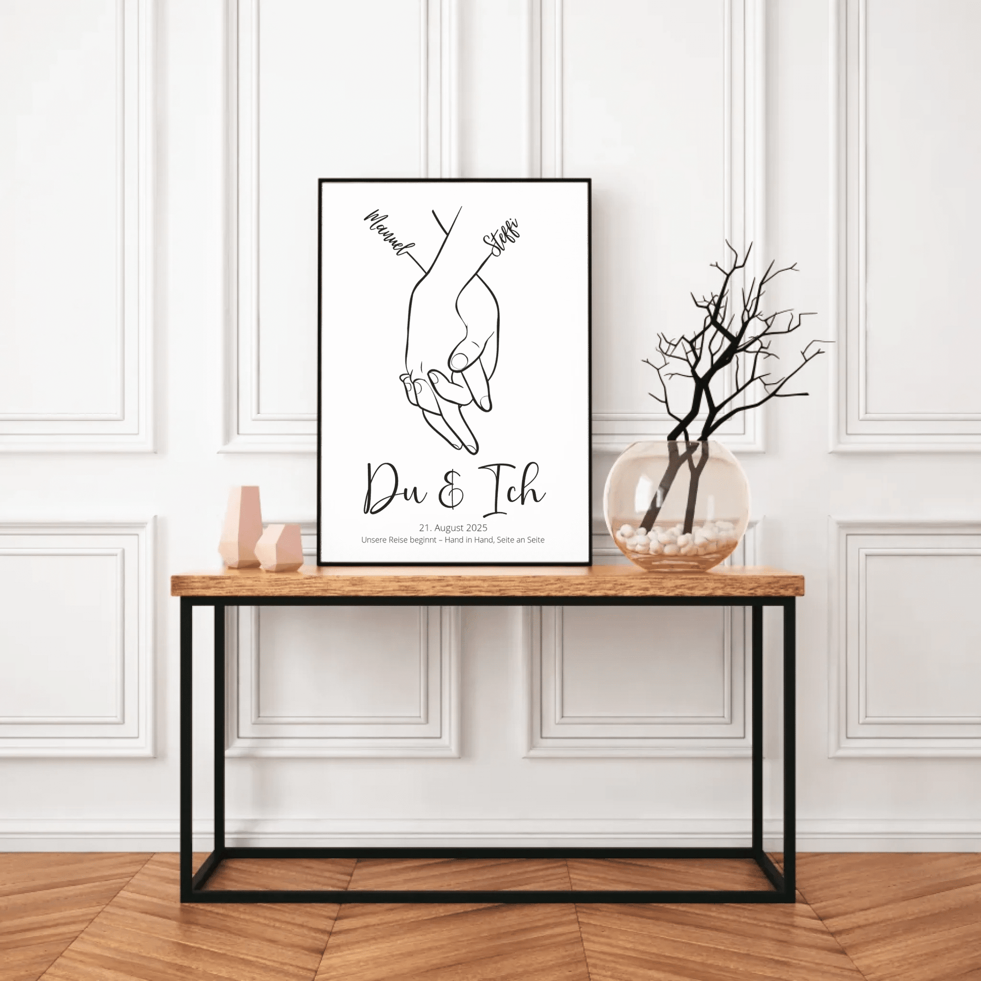 Personalisiertes Hochzeitsposter: Hand in Hand - Du & Ich Little Mathilda Little Mathilda Poster