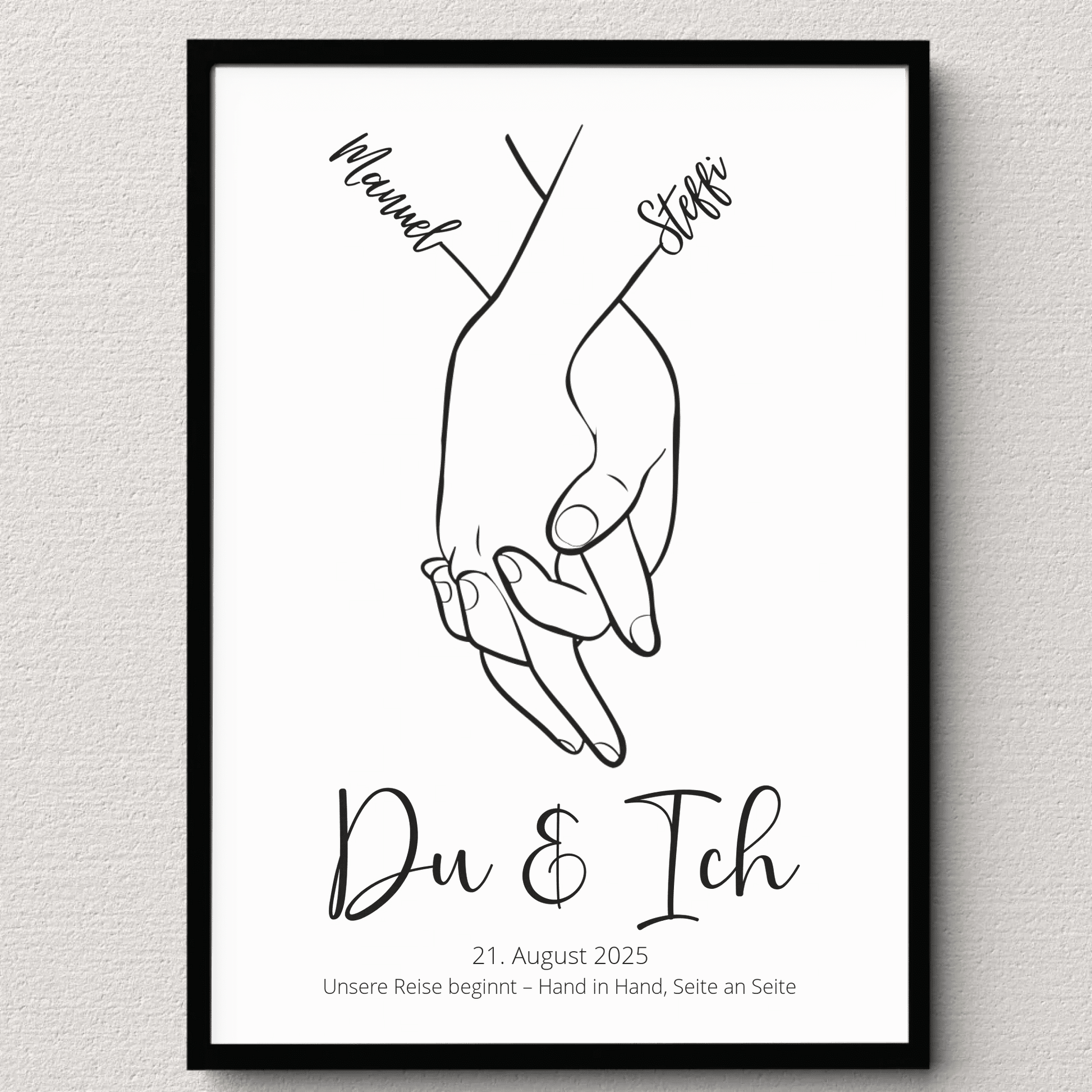 Personalisiertes Hochzeitsposter: Hand in Hand - Du & Ich Little Mathilda Little Mathilda Poster