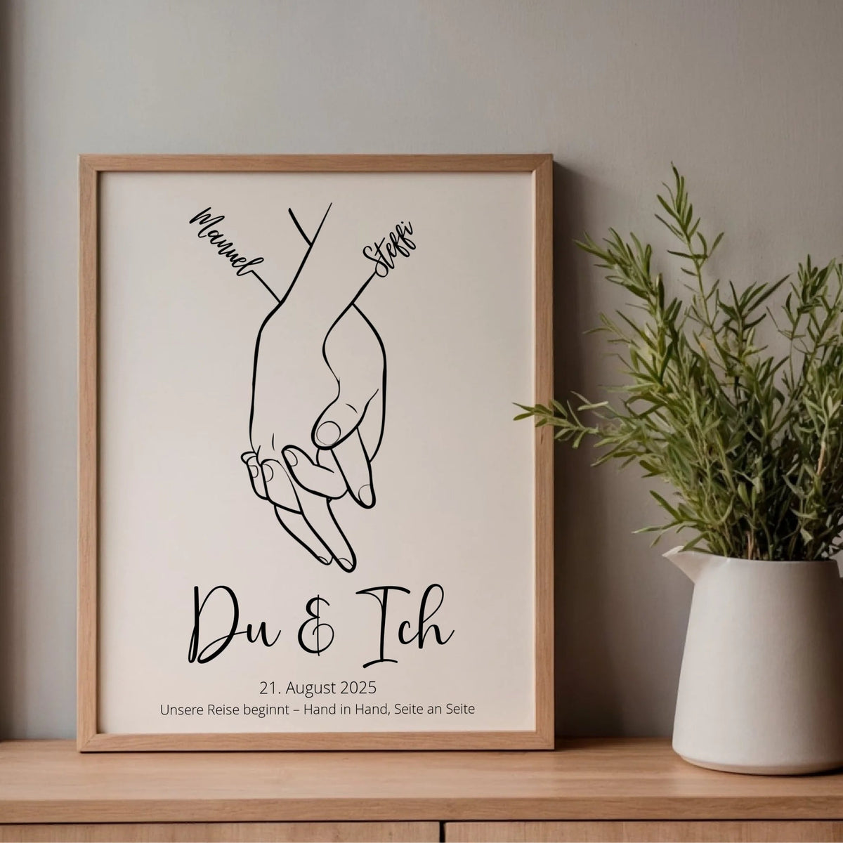 Personalisiertes Hochzeitsposter: Hand in Hand - Du & Ich Little Mathilda Little Mathilda Poster