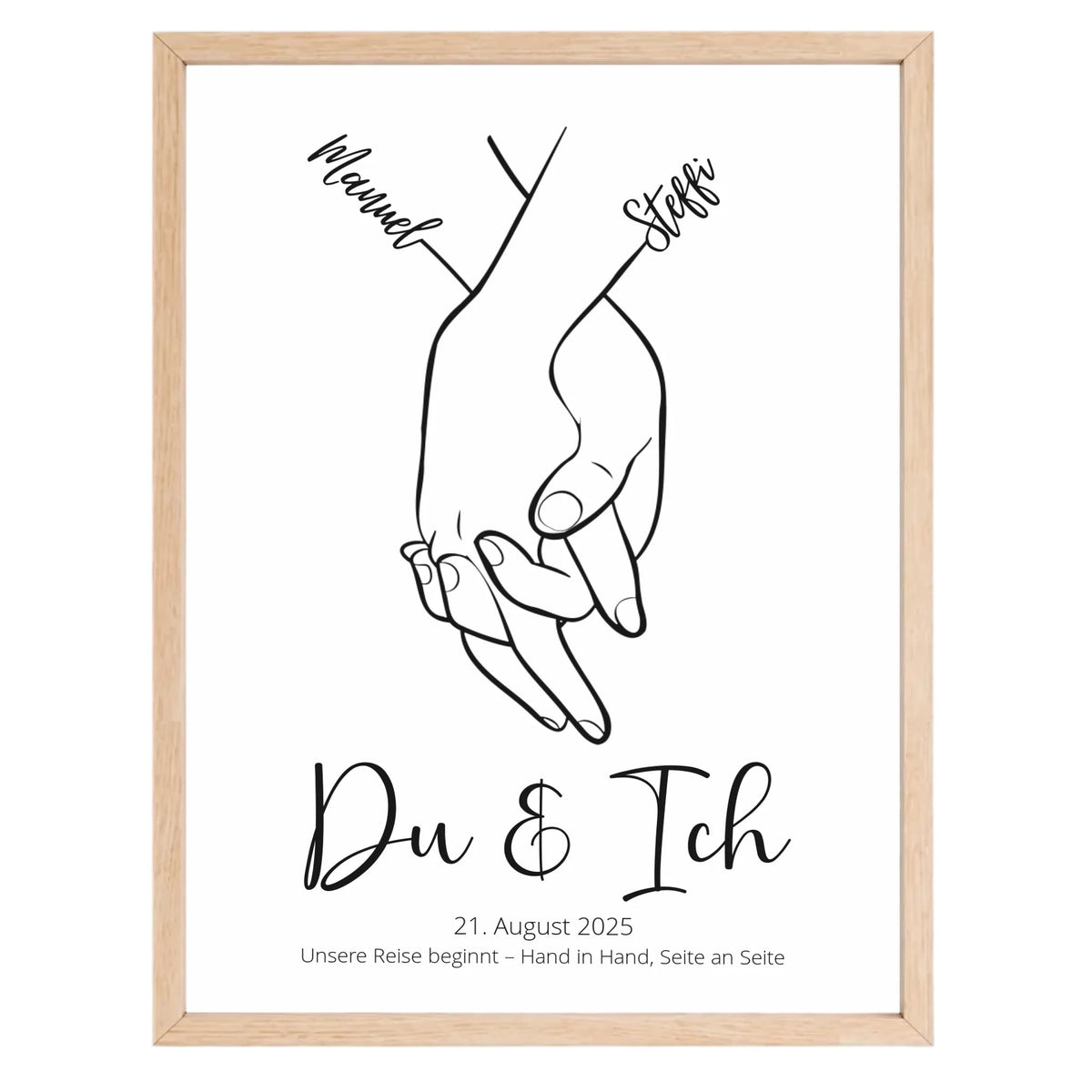 Personalisiertes Hochzeitsposter: Hand in Hand - Du & Ich Little Mathilda Little Mathilda Poster