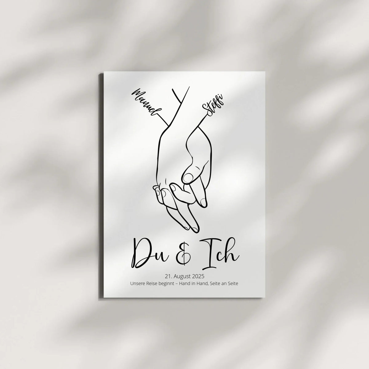 Personalisiertes Hochzeitsposter: Hand in Hand - Du & Ich Little Mathilda Little Mathilda Poster
