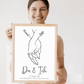 Personalisiertes Hochzeitsposter: Hand in Hand - Du & Ich Little Mathilda Little Mathilda Poster