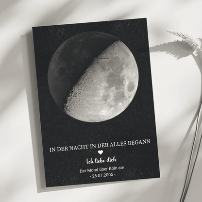 Personalisiertes Mondphasen-Poster – Der Mond in der Nacht, in der alles begann Little Mathilda Little Mathilda Poster