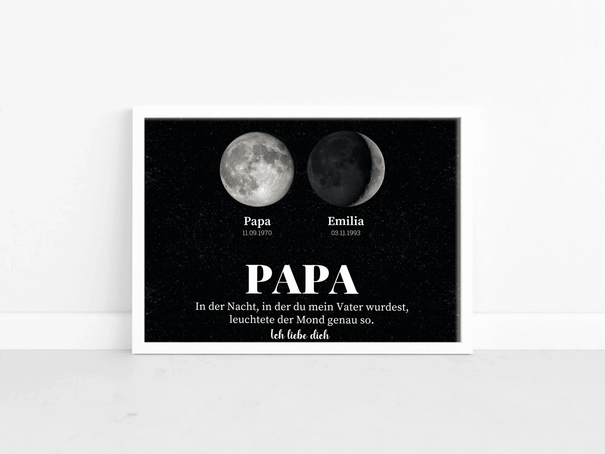 Personalisiertes Papa-Poster mit Mondphasen – Geburtstage der Kinder Little Mathilda Little Mathilda Poster