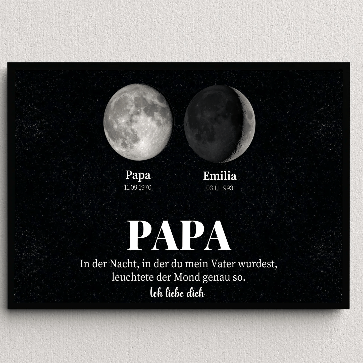 Personalisiertes Papa - Poster mit Mondphasen – Geburtstage der Kinder Little Mathilda Little Mathilda Poster