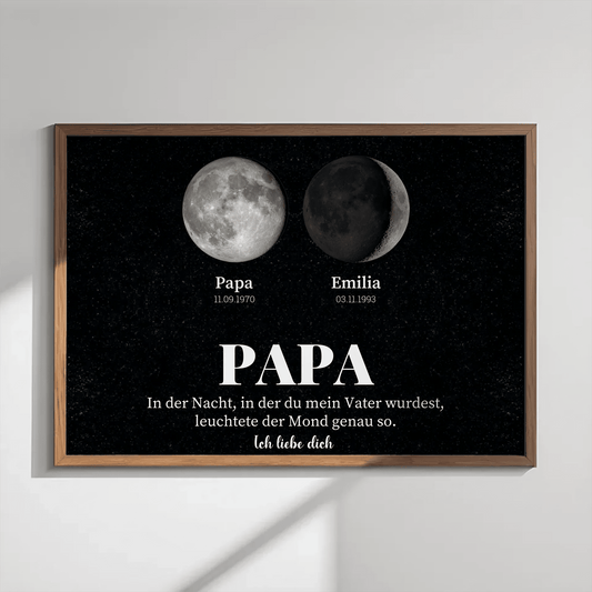 Personalisiertes Papa-Poster mit Mondphasen – Geburtstage der Kinder Little Mathilda Little Mathilda Poster