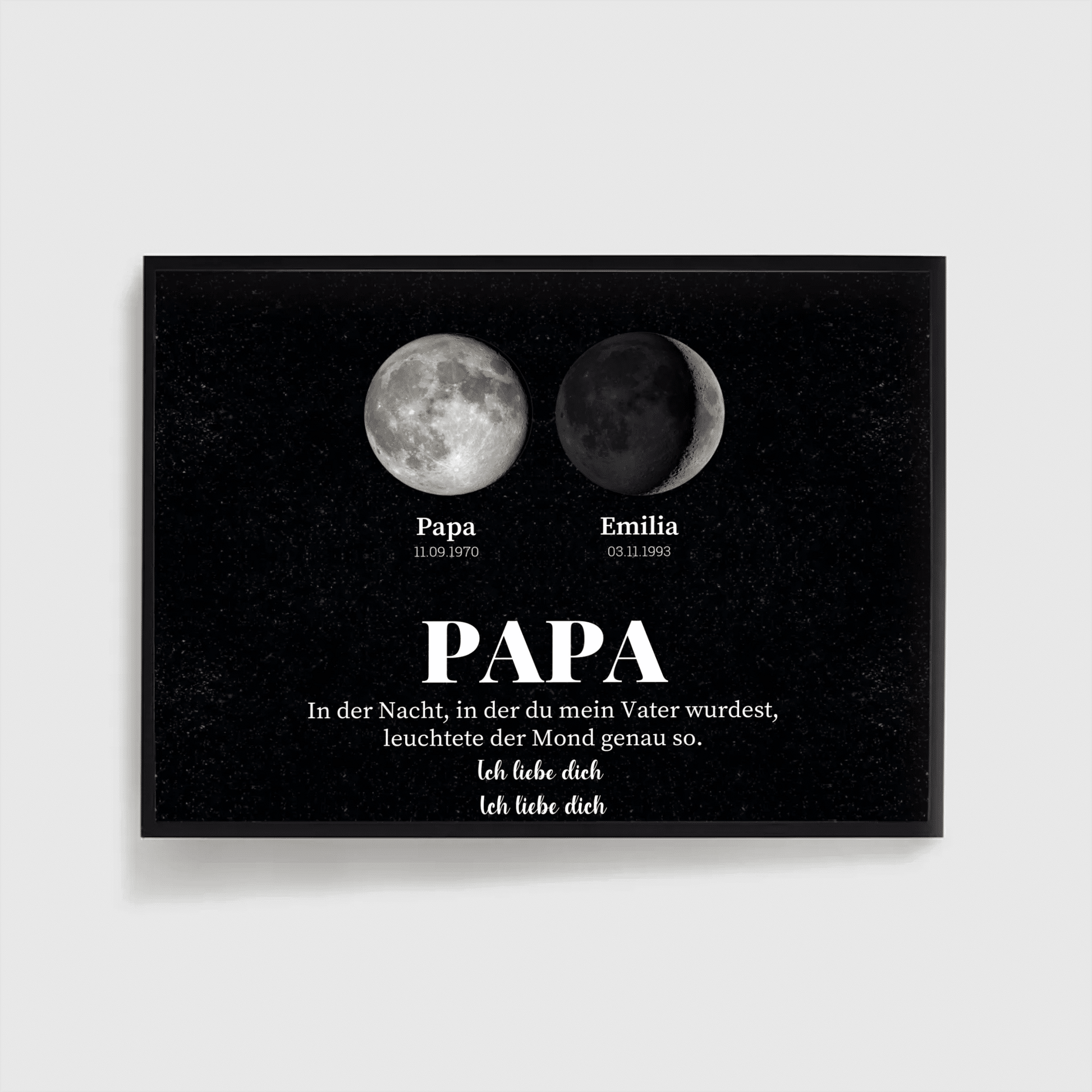 Personalisiertes Papa-Poster mit Mondphasen – Geburtstage der Kinder Little Mathilda Little Mathilda Poster