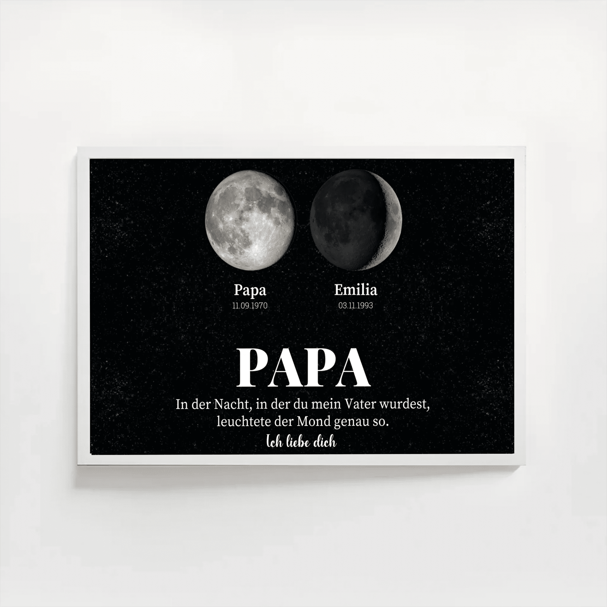 Personalisiertes Papa-Poster mit Mondphasen – Geburtstage der Kinder Little Mathilda Little Mathilda Poster
